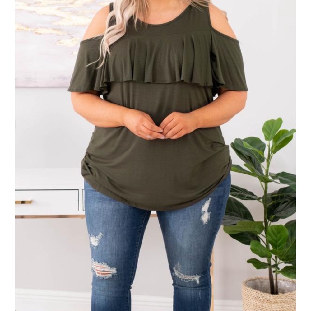 Chic soul storybook ending cold shoulder top